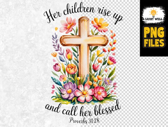 Blessed Mom: Proverbs 31:28 Quote for Modern Design