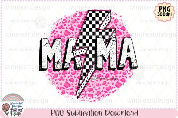 Checkered Mama Lightning Bolt Pink Trend: A Dynamic Design Asset